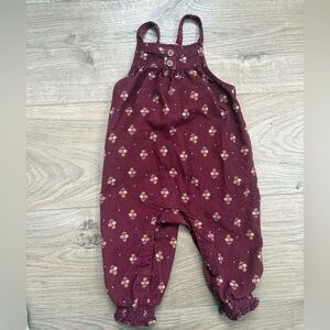 Anko Baby Floral Corduroy Romper 3–6 Months Burgundy